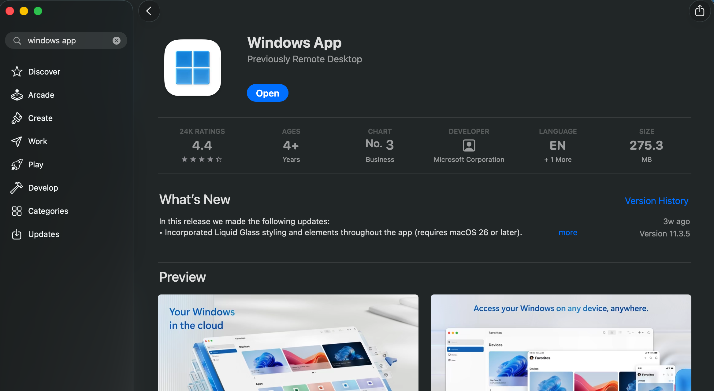 Install Windows App